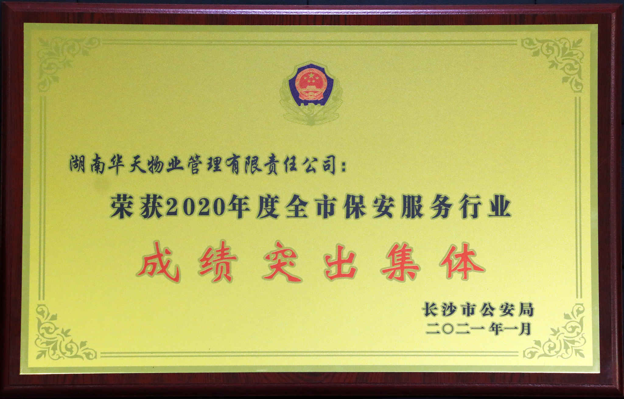 2020年全市保安服务行业成绩突出集体